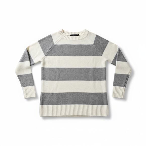 Doe & Rae Gray and Ivory Striped Sweater - Picture 5 of 8